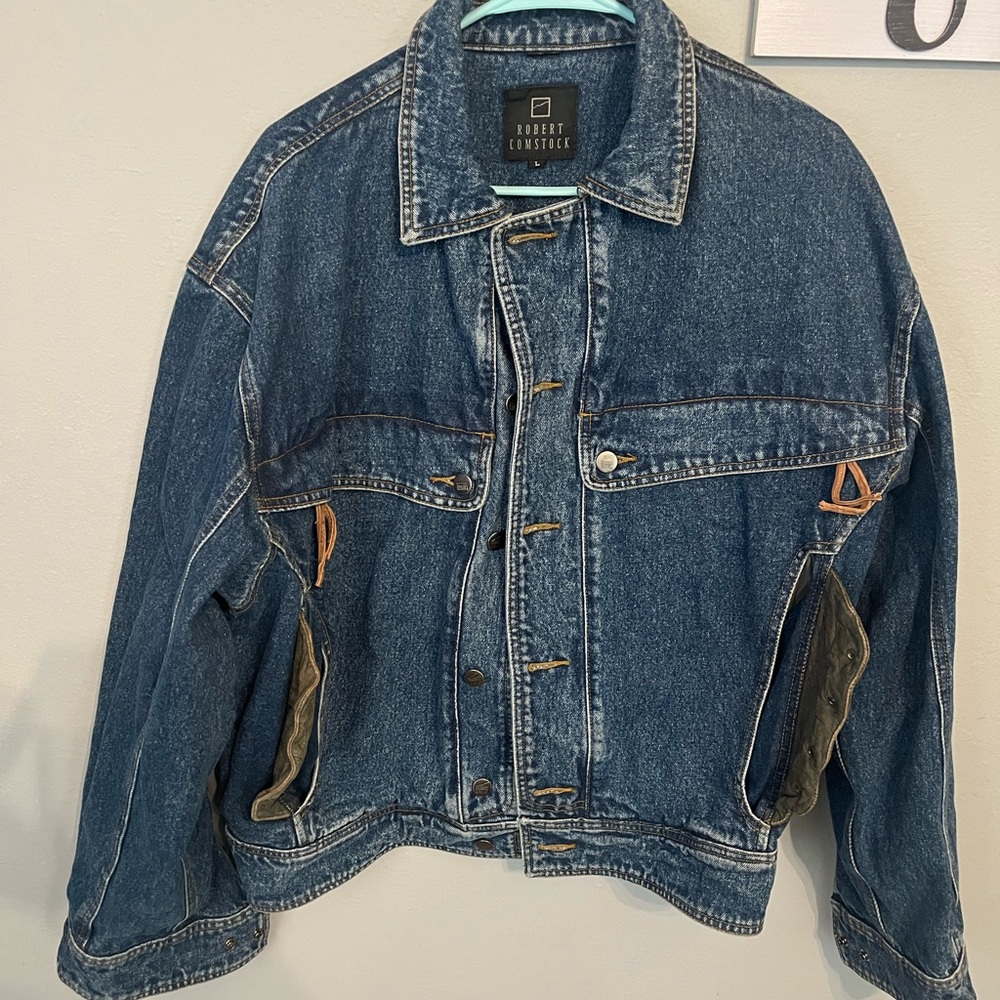 Denim Jacket with Brown Accents